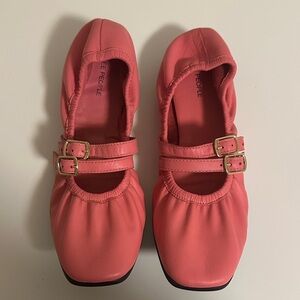 Free People Coral Double Strap Ballet Flats